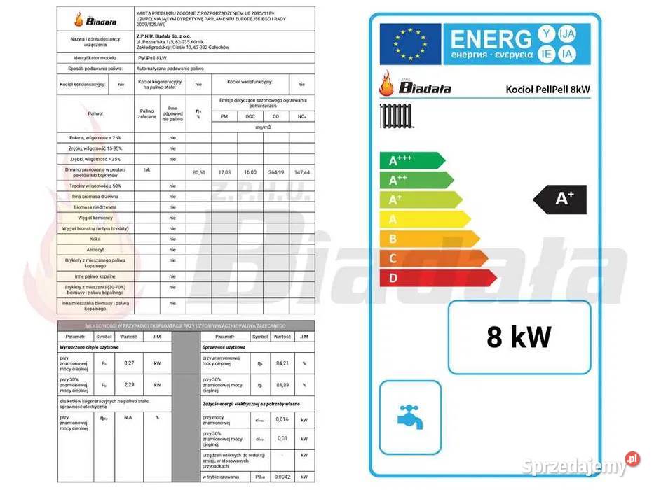 Kocioł Piec 8kW na Pellet Z Podajnikiem PellPell Bartoszyce