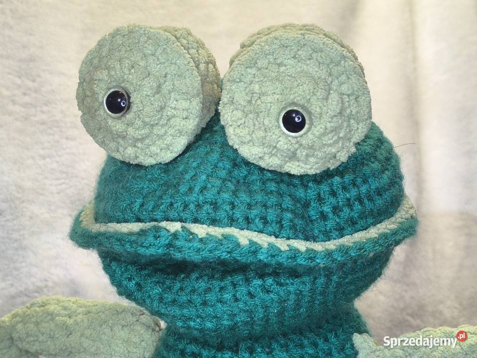 Duża żaba handmade 76 miękka przytulanka unikat Parzniew sprzedam