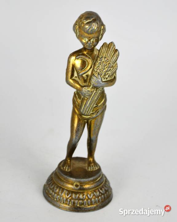 Figurka mosiądz cherubin Bachus alegoria piwa
