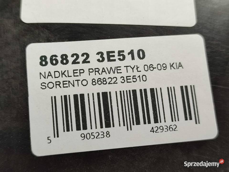 NADKOLE PRAWY TYŁ KIA SORENTO AT LX EX 20072009 osobowe sprzedam