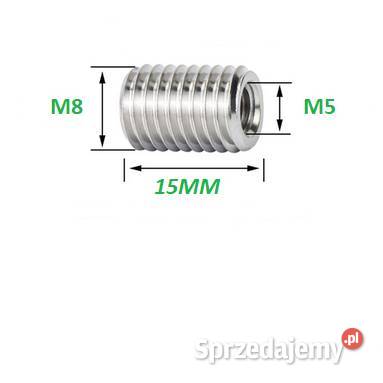 Tulejka gwintowana redukcja M8 DO M5x15mm INOX Trześniów