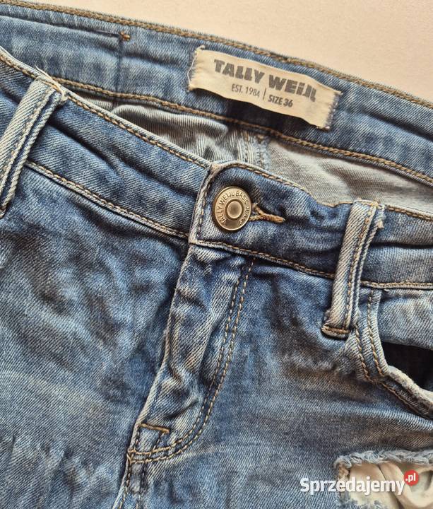 Spodnie jeansowe szarpane z dziurami Brzesko