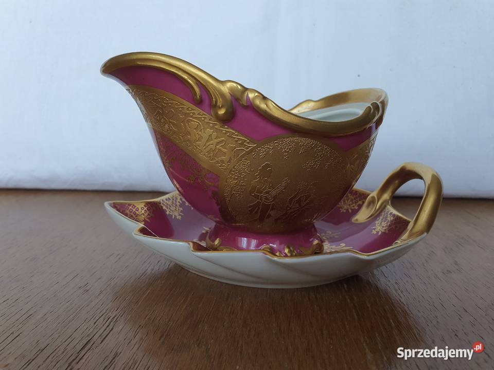 porcelanowy zestaw patera i sosjerka 1921 r lubelskie Marynopole