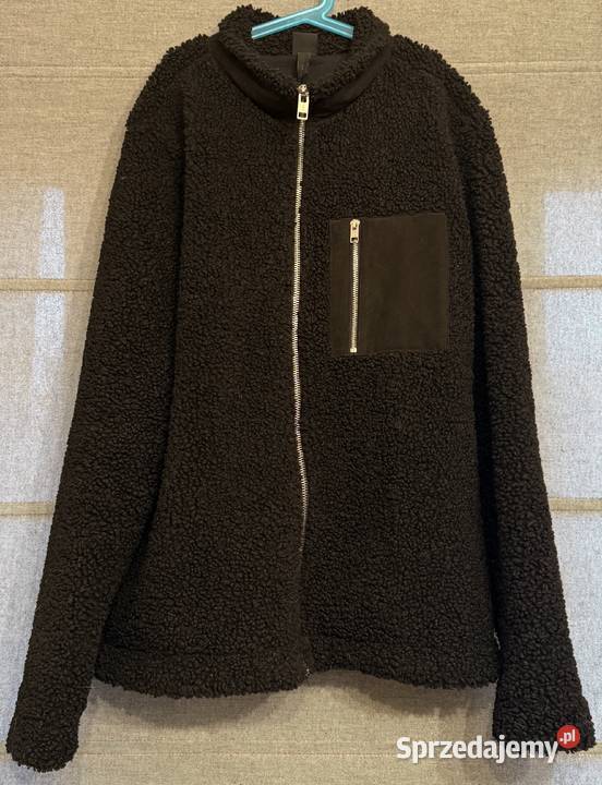 Męska czarna kurtka z imitacji baranka HM Żyrardów