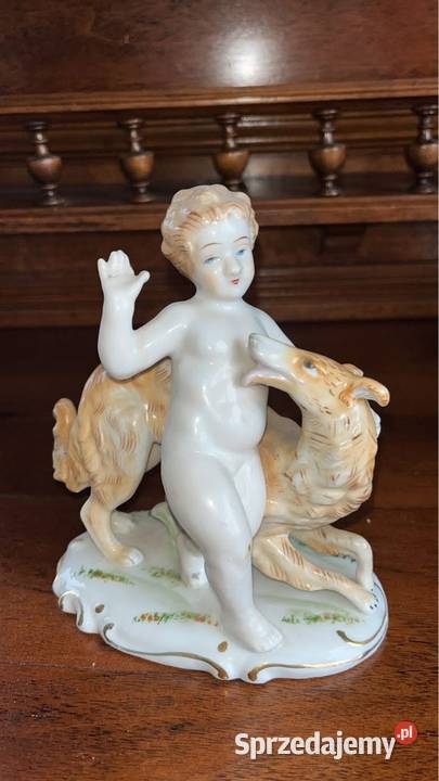 Figurka Putto z chartem Syg Import pomorskie Gdańsk