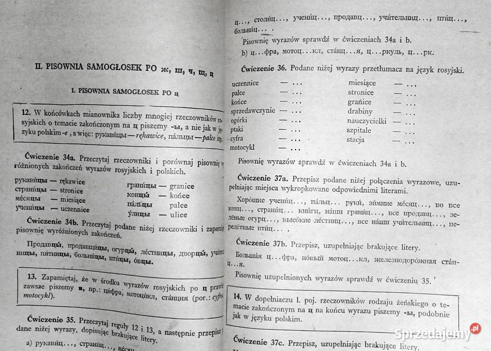 Ćwiczenia ortograficzne z języka rosyjskiego M Chełm sprzedam