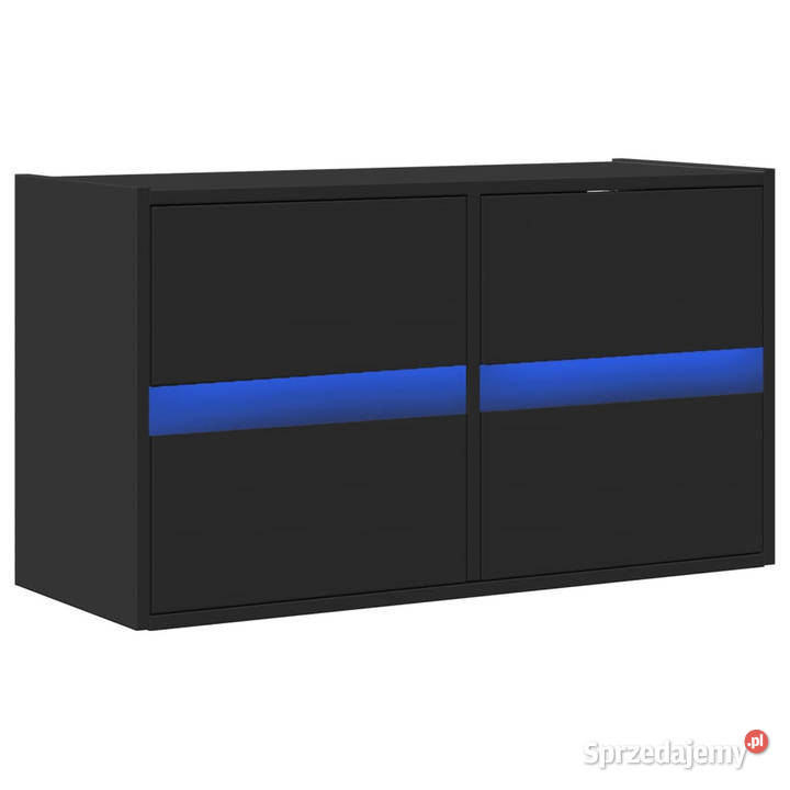 Ścienna szafka TV z LED czarna 80x31x45 WM852286
