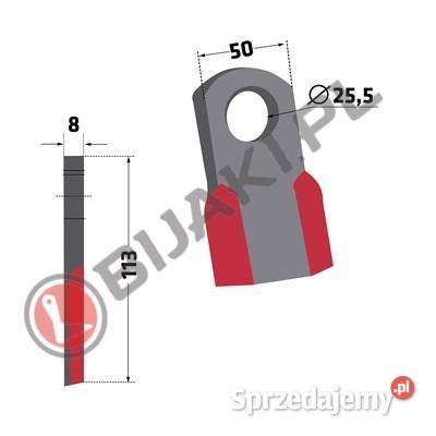 Nóż prosty BRT14 do kosiarki bijakowej mulczera kujawsko-pomorskie Chmielniki