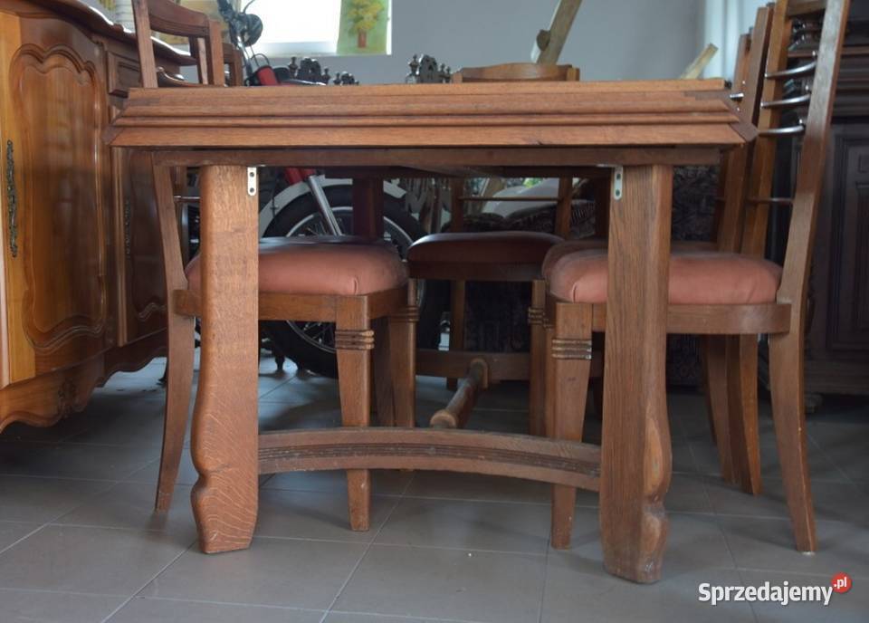 Komplet stół plus 6 krzeseł ART DECO