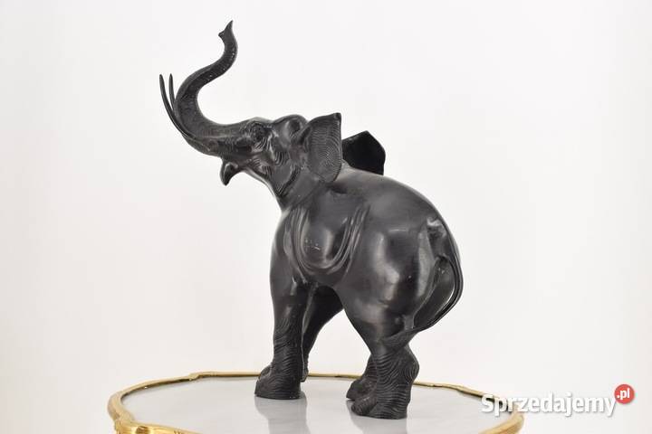 Stojący Czarny Słoń Słonik Na Szczęście Figura Kraków