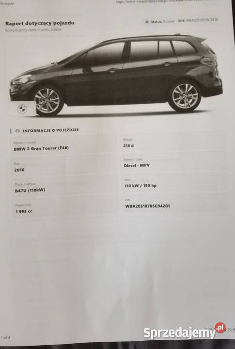 Bmw 218d Grand Tourer super stan światła LED Libiąż sprzedam