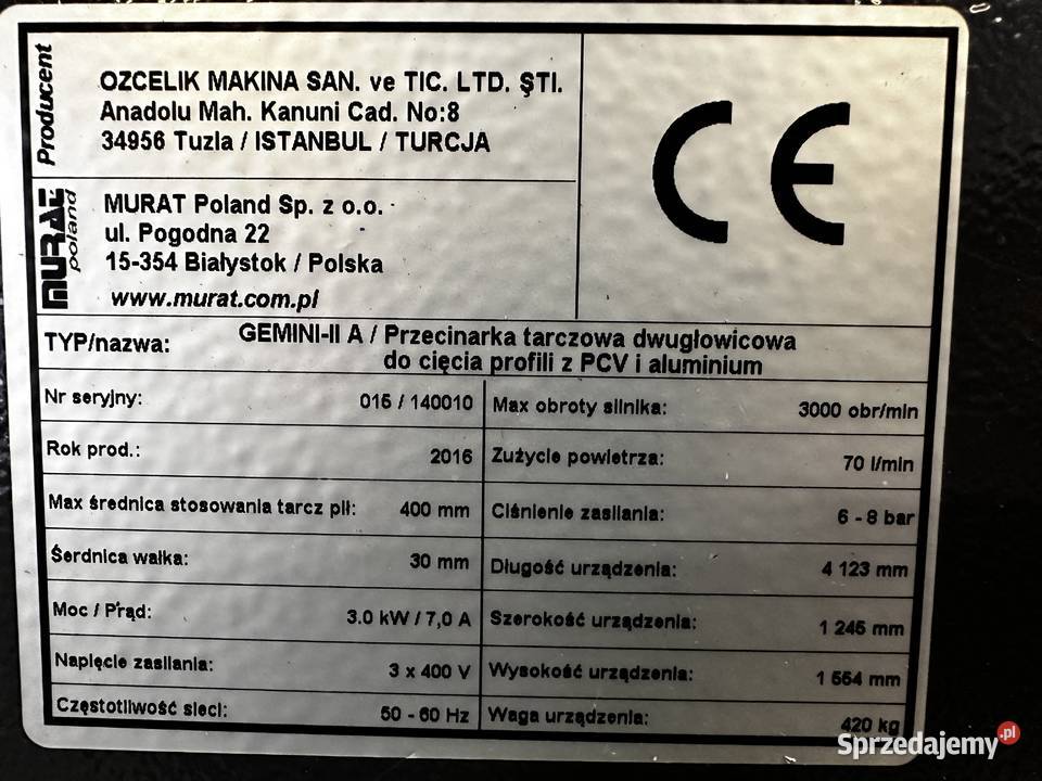 Piła dwugłowicowa GEMINI II A AUTOMATIC DIGITAL