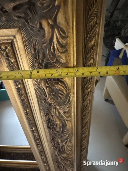 piekna gruba stara drewniana rama rzeźbiona 8666 Bystrzyca Kłodzka