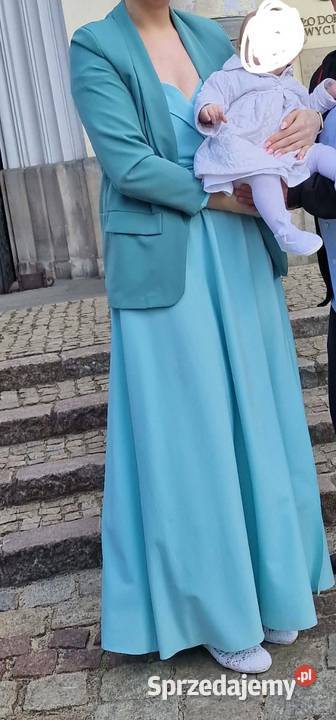 Piękna długa suknia na ramiączkach Warszawa sprzedam