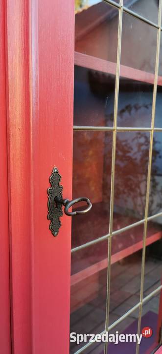 czerwony satynowy kredens barek biblioteczka Rzeszów