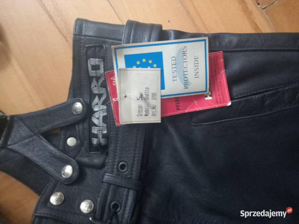 Nowe motocyklowe męskie spodnie skórzane L