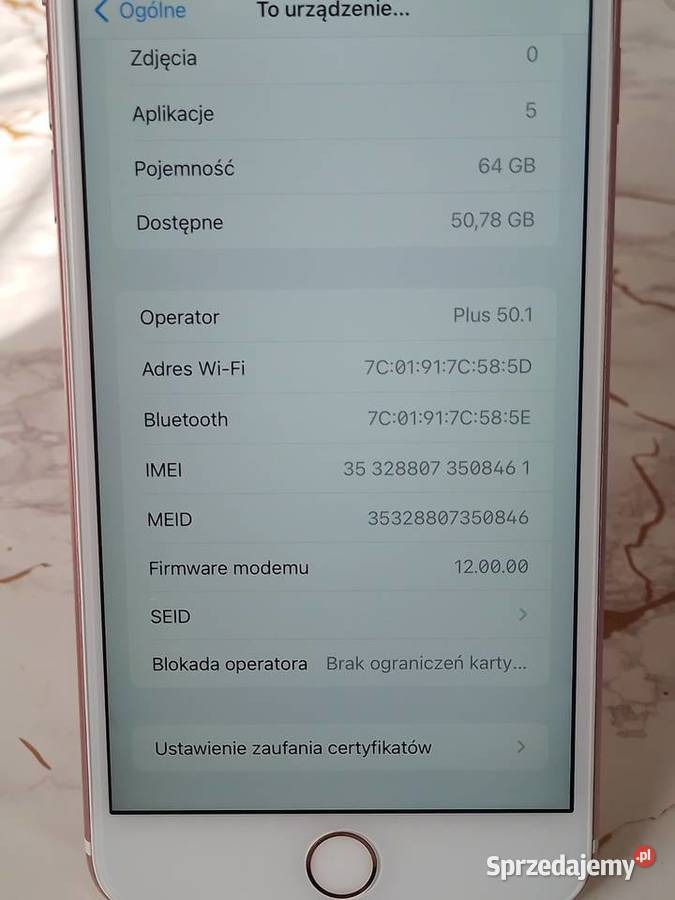 Iphone 6s plus 74 gb Słubice sprzedam