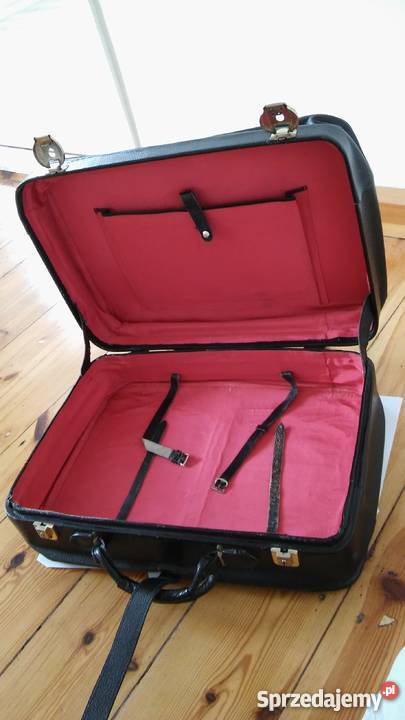 WALIZKA czarna skórzana antyk unikat pomorskie Gdańsk