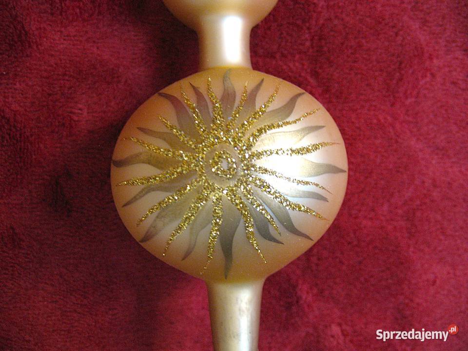 Szpic Czub na choinkę szkło relikt PRL i DDR żółty mazowieckie Siedlce