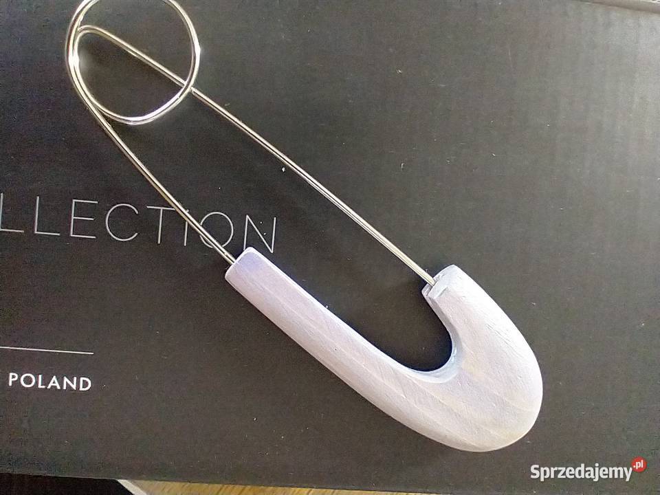 Lawendowa agrafka broszka drewno rękodzieło Łódź sprzedam