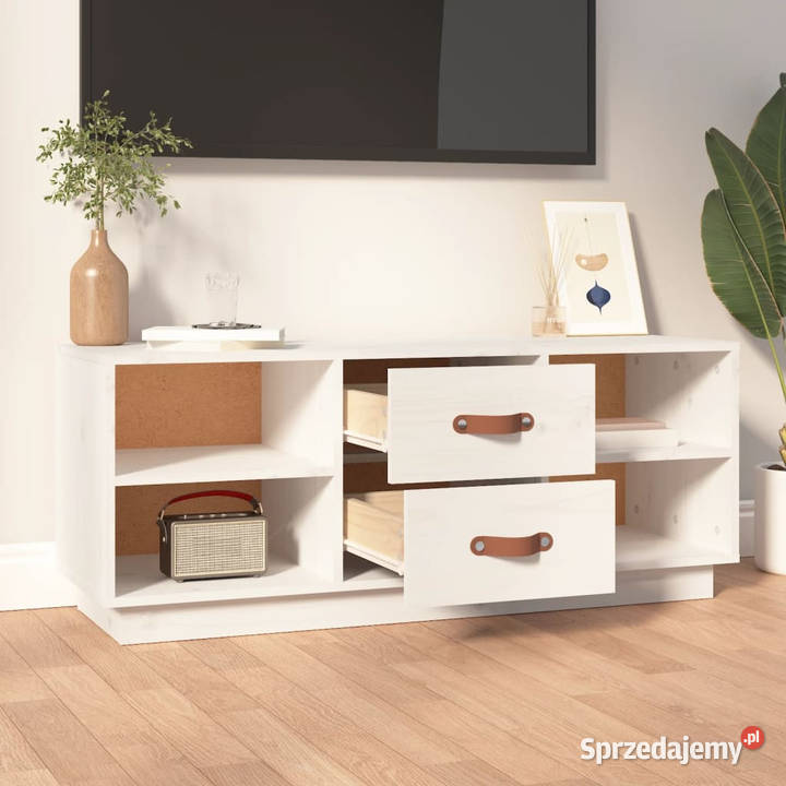 Szafka pod TV biała 100x34x40 lite drewno RTV mazowieckie sprzedam