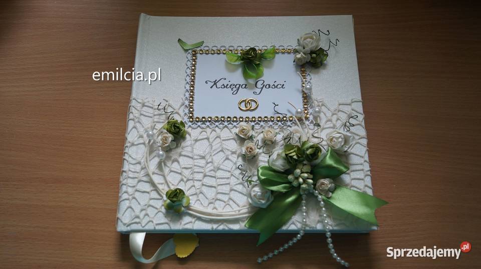 Księga Gości Album kolor Biel Zieleń z dodatkiem Zielona Góra sprzedam