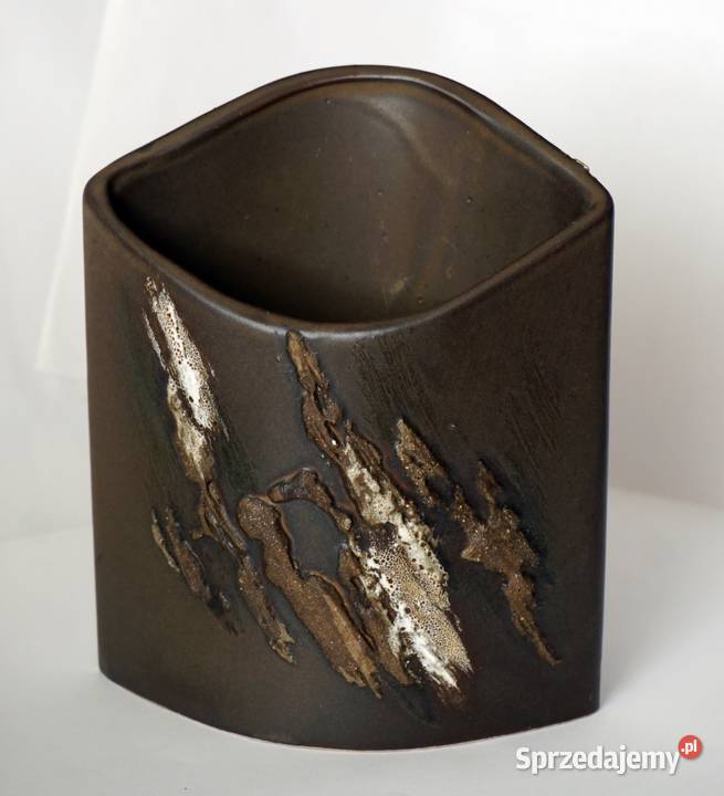 Zestaw ozdobnych ceramicznych wazonówVintage Opole