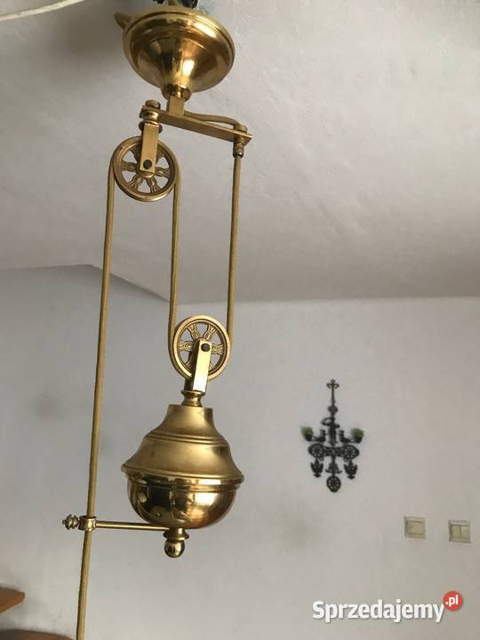 OKAZJA Wiszaca lampa mosiezna z przeciwwaga Tychy