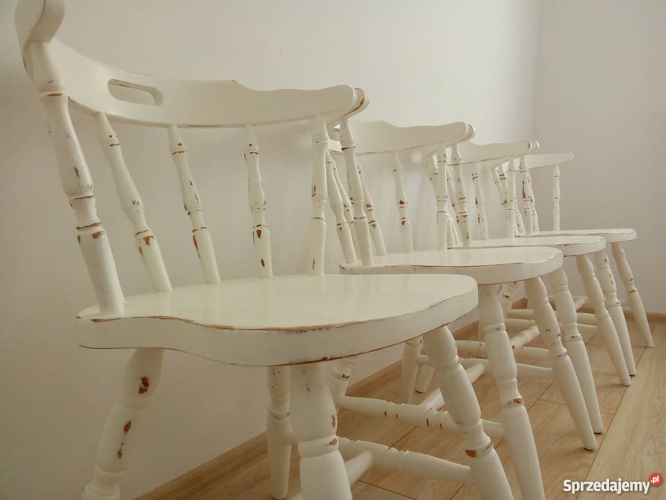 Krzesła drewniane białe Vintage Loft Retro Lublin