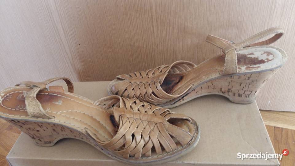 Sandałkisandały skórzane na koturnie Łódź