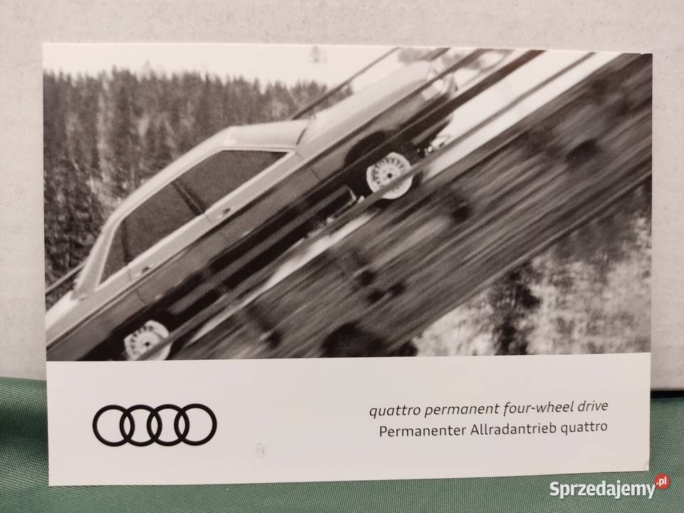 Pocztówka widokówka Audi quattro fourwheel drive Głuchołazy