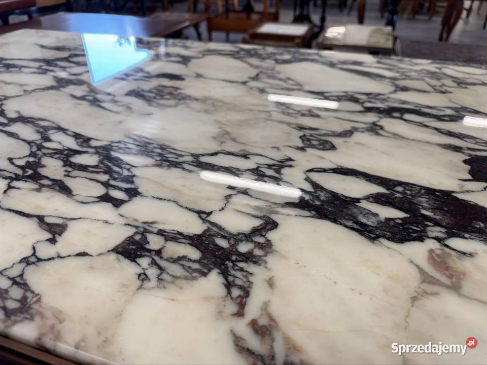 Drewniana solidna ława z marmurowym blatem Ełk