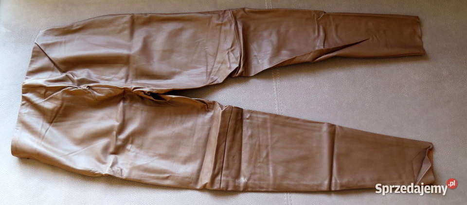 Piękne nowe legginsy z eko skóry r 38 M Spodnie Komorniki sprzedam
