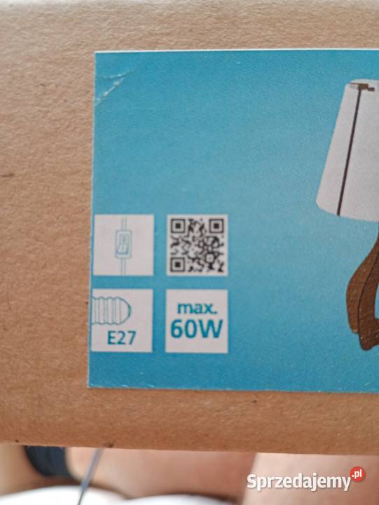 lampka lampa nocna stołowa brązowobiała nowa wys Szczecin sprzedam