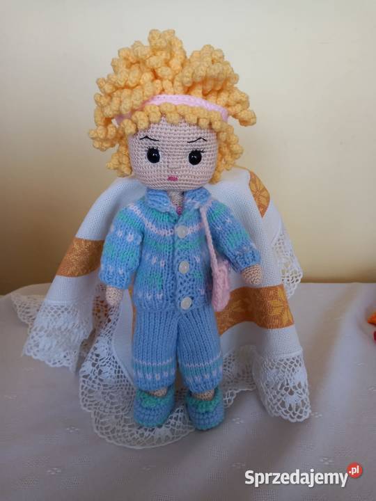 Ręcznie robiona na szydełku lalka z garderobą kujawsko-pomorskie Bydgoszcz