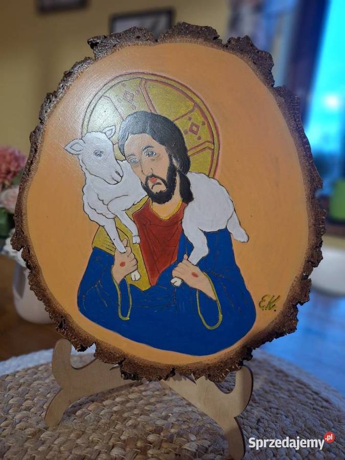 Obraz malowany ręcznie na plastrze brzozy Strzyżów