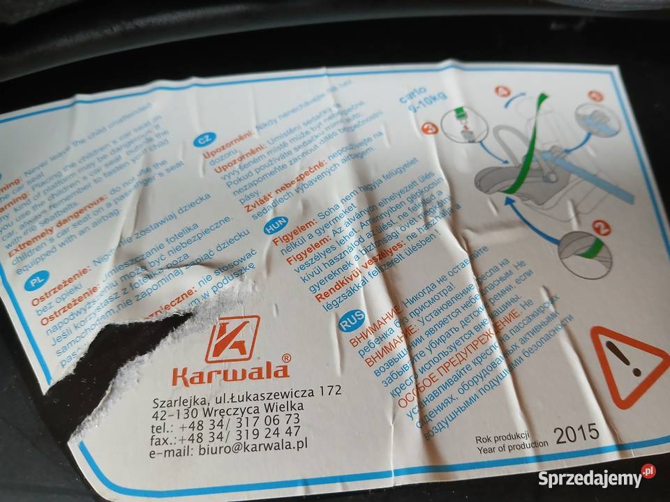 Fotelik samochodowy nosidelko kujawsko-pomorskie Lubień Kujawski