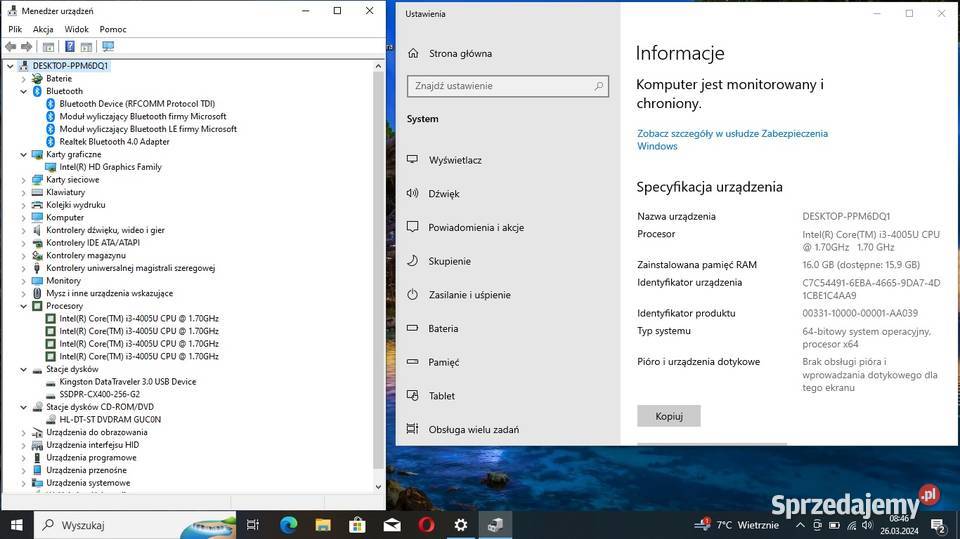 Mocne i Piękne Lenovo G5070 i78GbDDRNowySSD Ćmielów