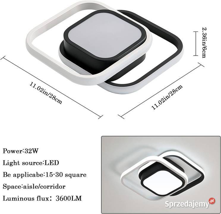 Nowoczesna lampa sufitowa Comely 32w Bytom