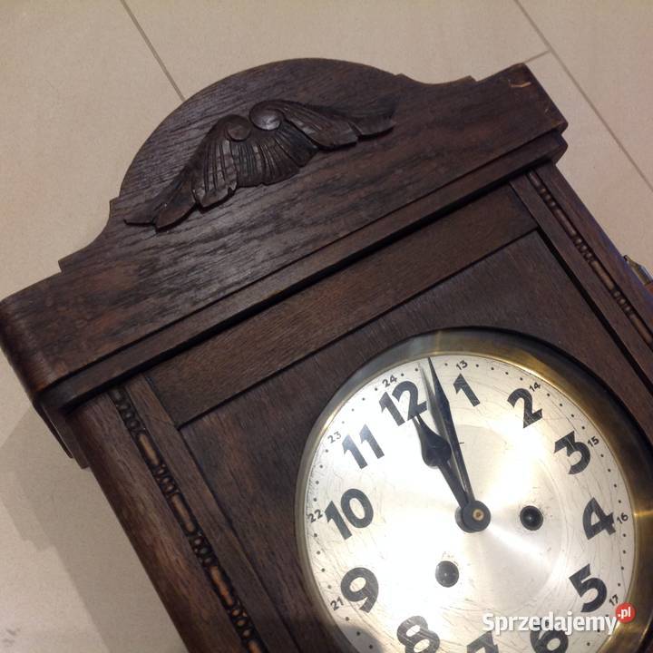 Stary Zegar Wiszcy Drewniany Antyki, Sztuka, Kolekcje