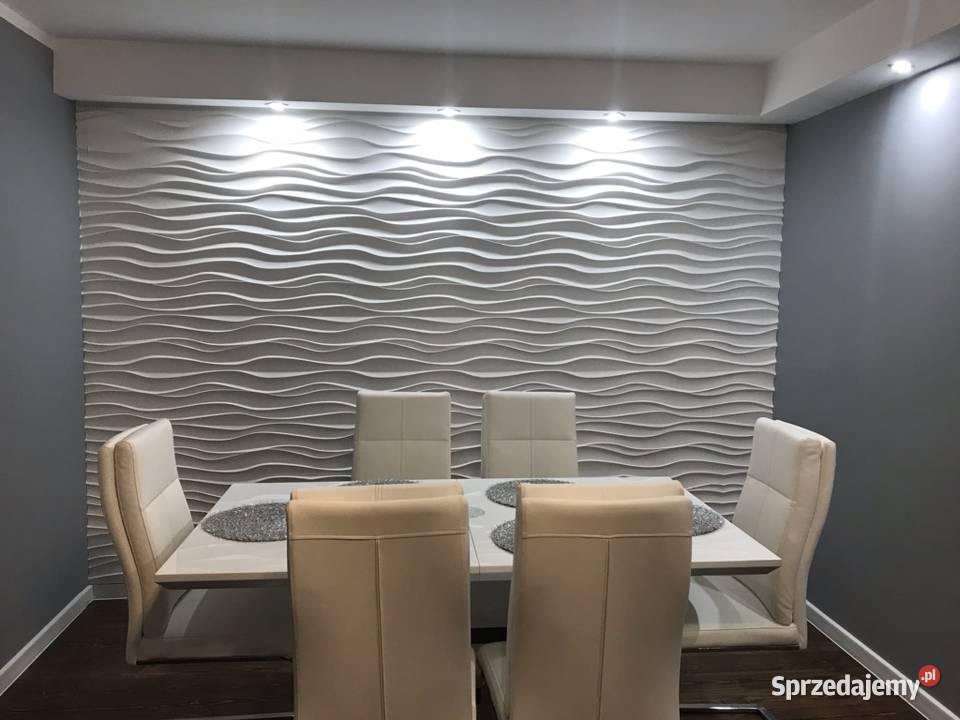 Panel dekoracyjny 3D ścienny gipsowy płyta fale
