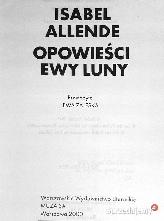 Opowieści Ewy Luny Isabel Allende Chełm sprzedam
