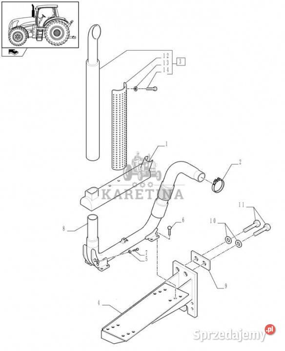 Holland T6010 Rura ukladu wydech 84138202 Rolnictwo sprzedam