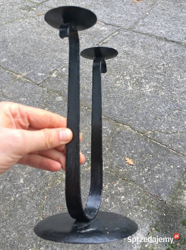 Świecznik metalowy z PRL do renowacji na 2 Kraków