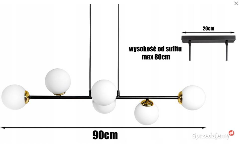 LAMPA WISZĄCA SUFITOWA ŻYRANDOL Szklana PLAFON Choroszcz