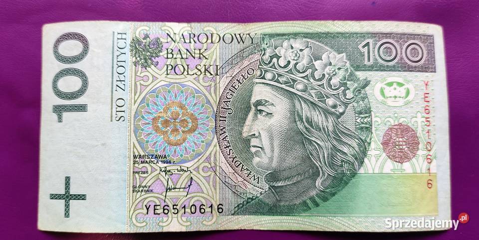 Banknot kolekcjonerski 100 1994 seria Pruszków