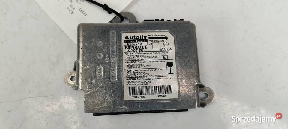 SENSOR AIRBAG RENAULT SCENIC II 8200321999 kujawsko-pomorskie