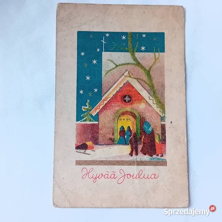 Pocztówka bożonarodzeniowa Finlandia 1943 r wielkopolskie Koźminek sprzedam