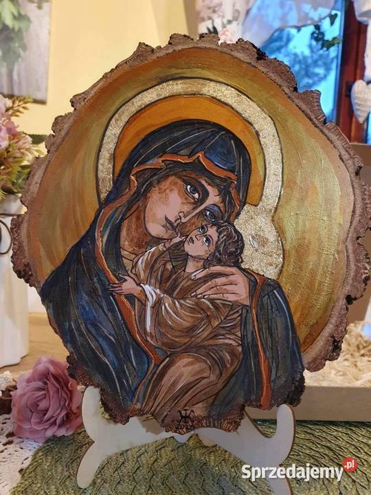 Obraz ręcznie malowany Maryja z dzieciątkiem Strzyżów sprzedam