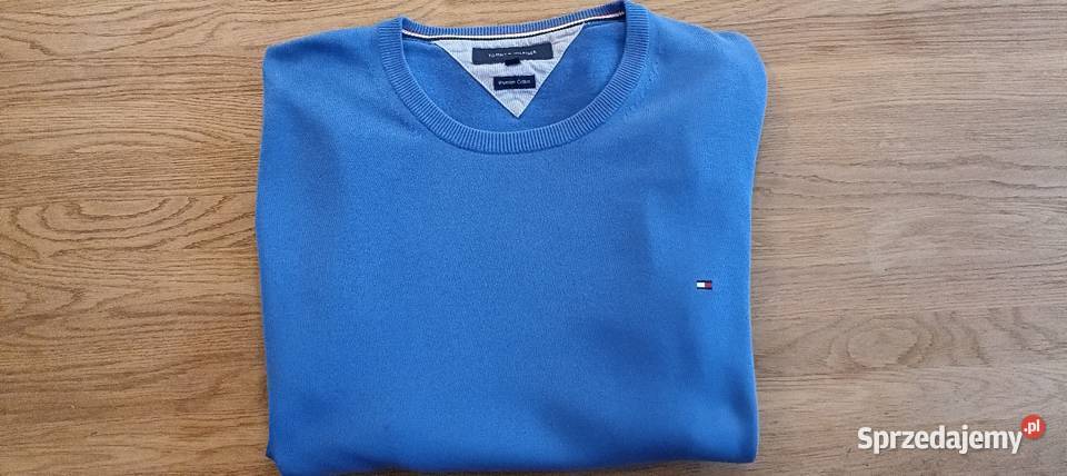 Piękny błękitny męski sweter Tommy Hilfiger Bez kaptura Warszawa